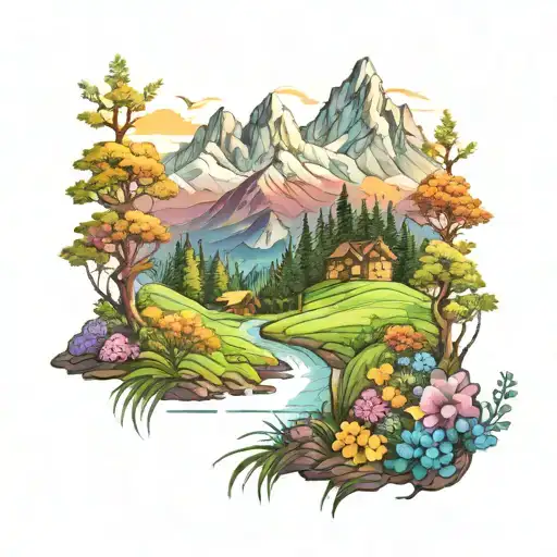 Meadow Of The Valley Of The High Forest Mountains