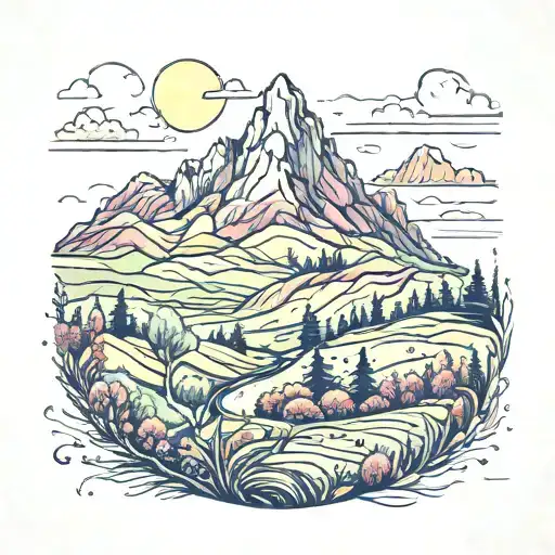 Meadow Of The Valley Of The High Forest Mountains