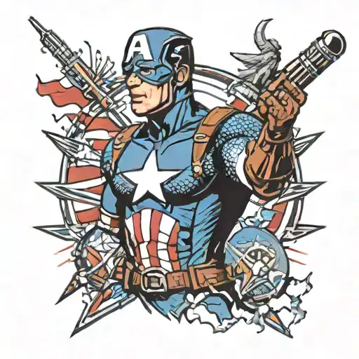 Captain America Microphone At A Concert With A Crowd Of Fans In The Background