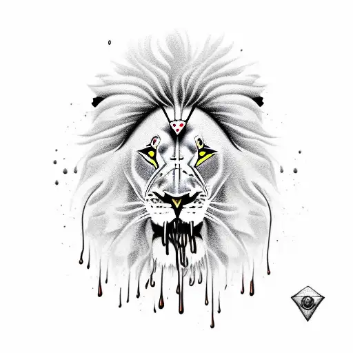 Lion With Dripping Blood From It's Mouth