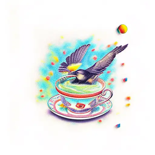 Crow With A Monical Sipping Tea