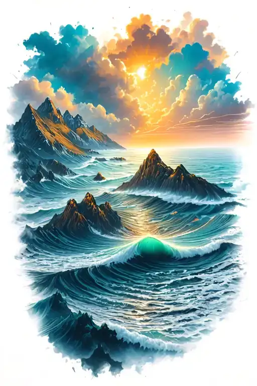 Mountains And Ocean