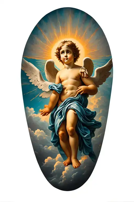 Cherubs And Rays And Clouds