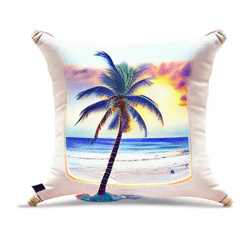 A Peaceful Beach Sunset With Palm Trees Swaying In The Breeze And A Hammock Hanging Between Them