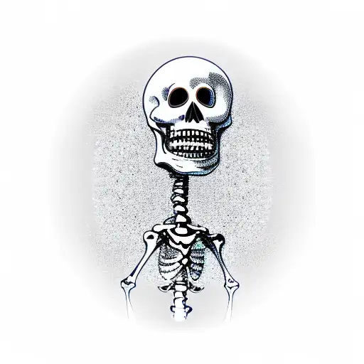 Skeleton Produces Bubbles Qith A Pipe And Laugh About It