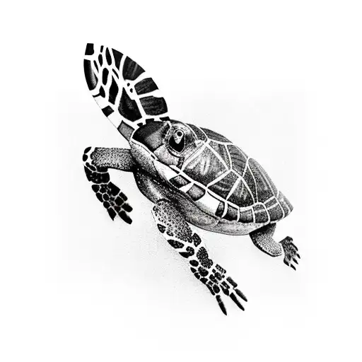 Black And White Painted Turtle