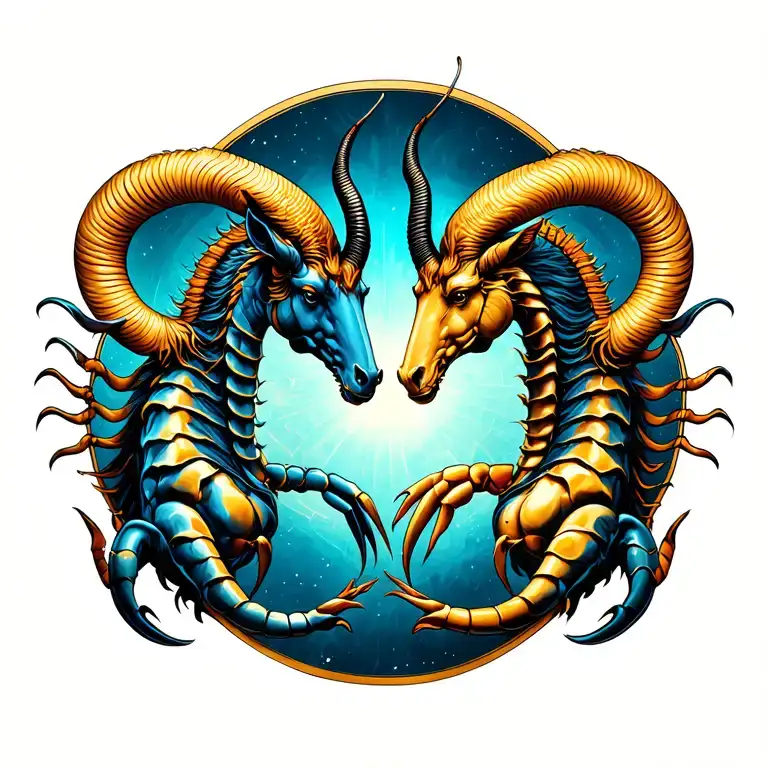 Capricorn And Scorpio Symbols Intertwined