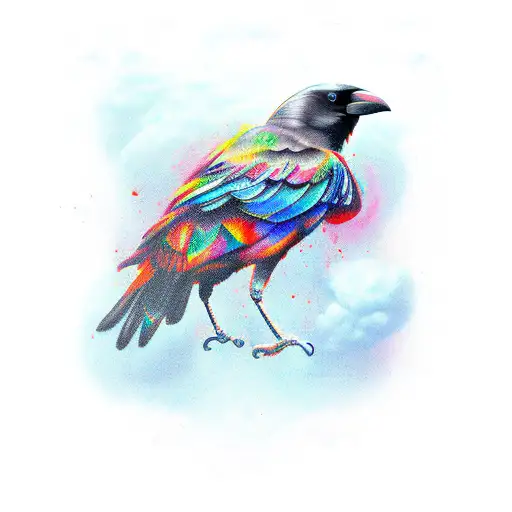 Crow With Blue Clowds