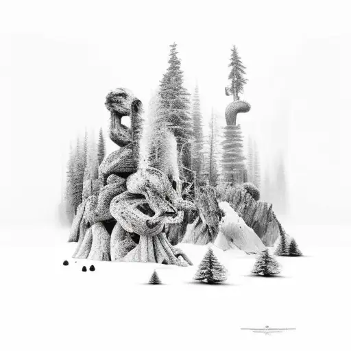 Forest Black White Sleve Upper Arm Night