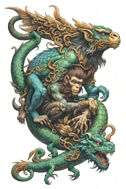 Monkey And Dragon