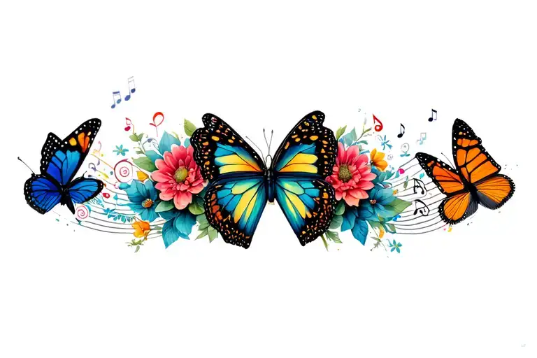 Music And Butterflies Intertwined