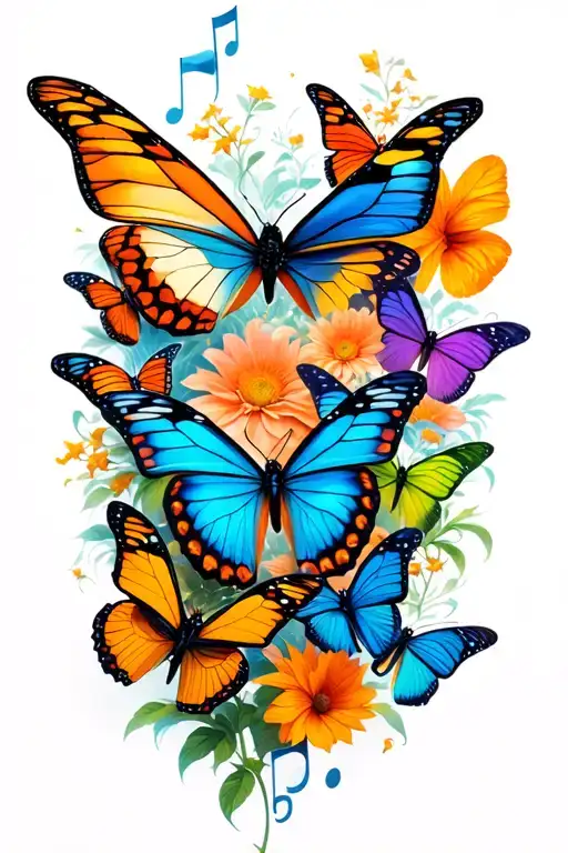 Music And Butterflies Intertwined