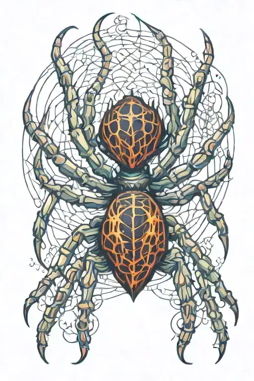 Spider With Heart Flame In Body Shaped Like