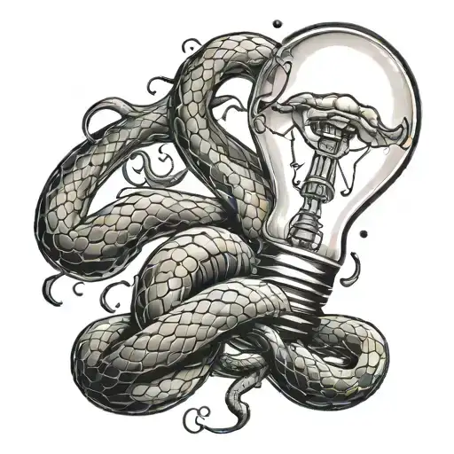Broken Light Bulb And Snake