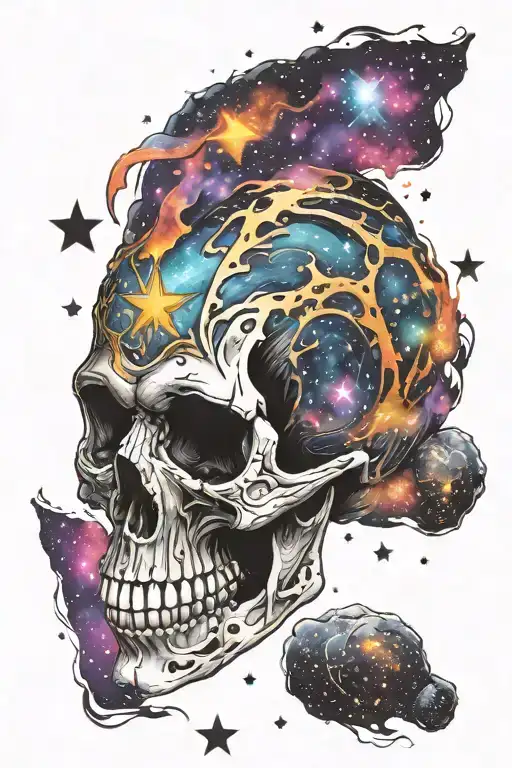 Skull Galaxy Filled With Stars