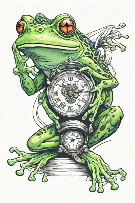 Frog Holding Clock