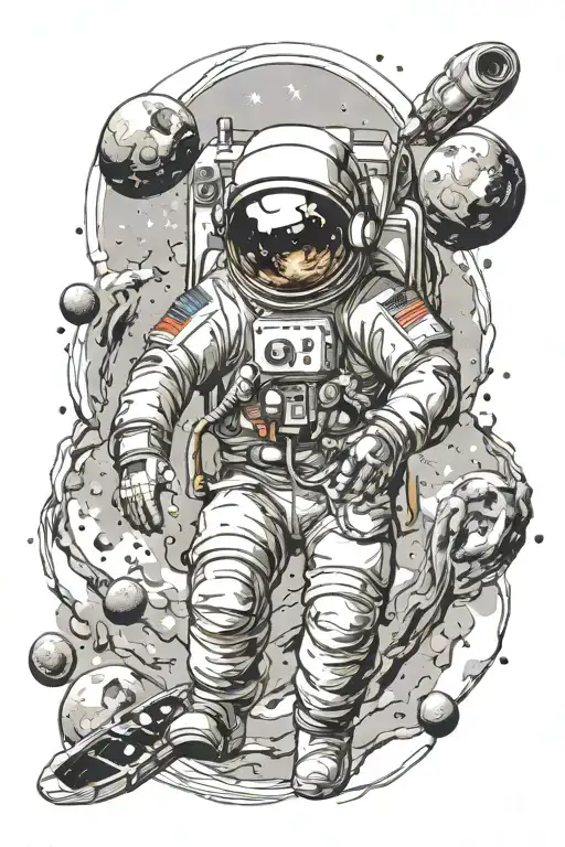 Astronaut Adrift In Space