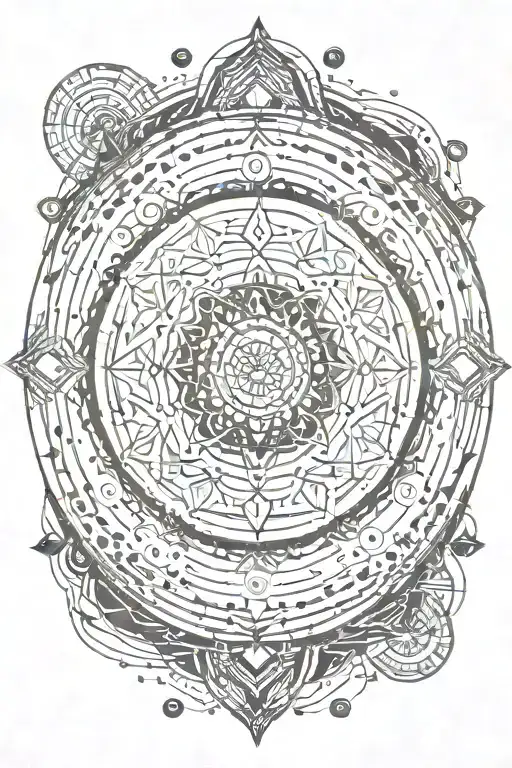 Space Vibe Retro Dimensions Abstract Dream Mandala Otherworldly Minimal Lines Dots