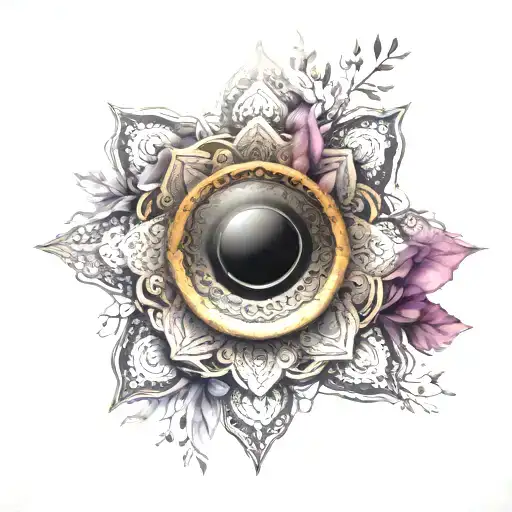 An Intricate Mandala Design Incorporating Elements Of Photography And Nature