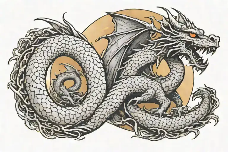 Dragon Against The Background Of The Moon