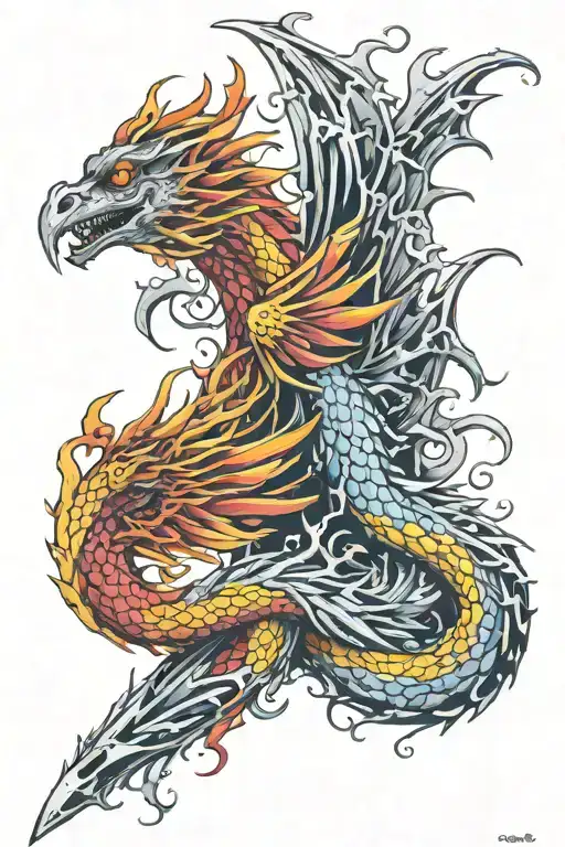 Phoenix And Dragon Wrapped