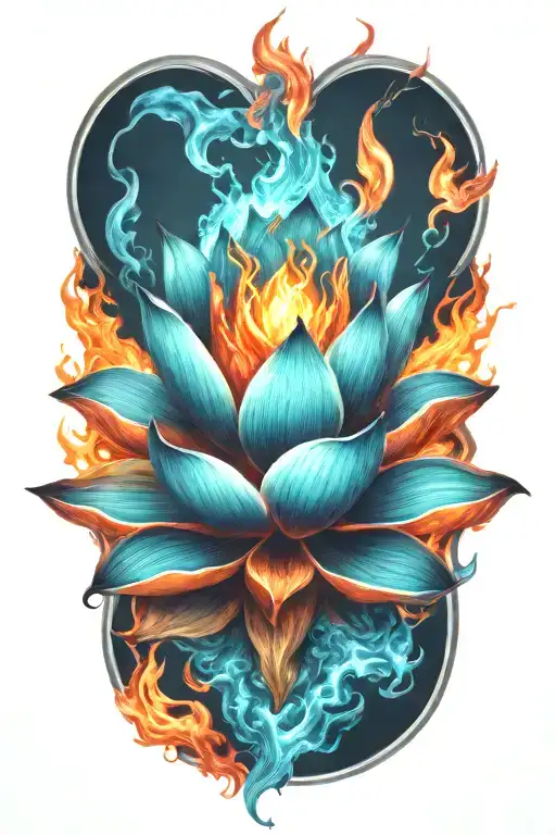 Lotus Flower Fire Flames