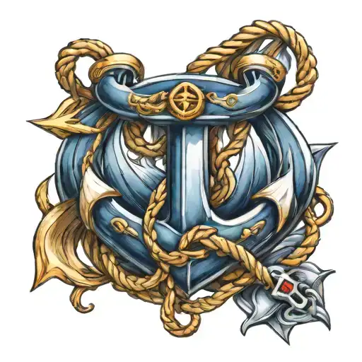 Navy Anchor Intertwined