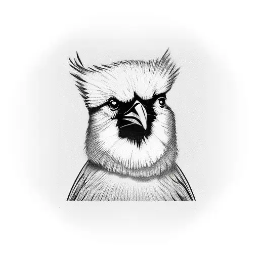 Cardinal Sitting On Tombstone