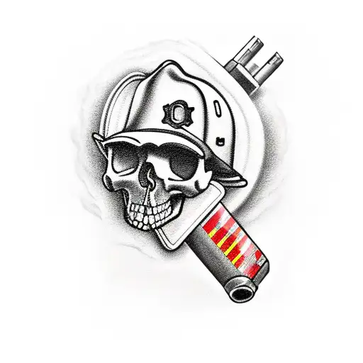 Skull Wearing Firefighter Gear