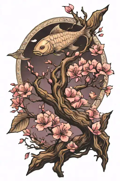 Pisces Sign And A Dead Cherry Blossom Tree