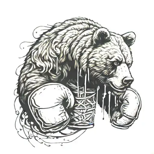 Bear And Boxing Gloves