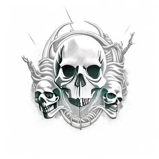 Ghost Ship With Skull Front