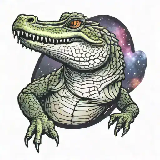 Alligator Flexing In Space