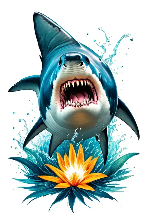 Colorful Great White Shark