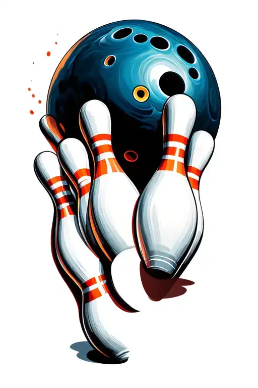 Bowling Ball Hitting Pins