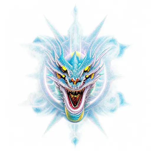 An Ethereal Dragon With Godly Powers Emerging From The Centre Of The Univer