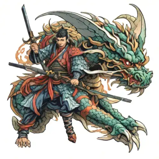 Samurai And Dragon