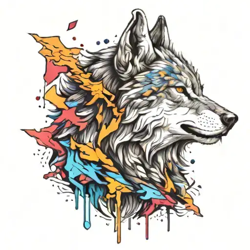 Glitch Effect Wolf Howling