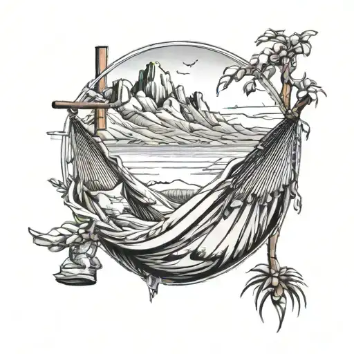 Hammock With Mountains In The Background