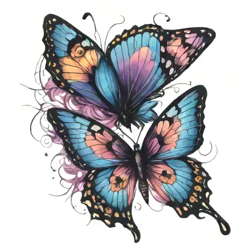 Abstract Eyes Blue Purple Butterfly