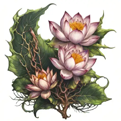 Lotus Flower Blooming Out Of Thorns Trying To Hold It Down