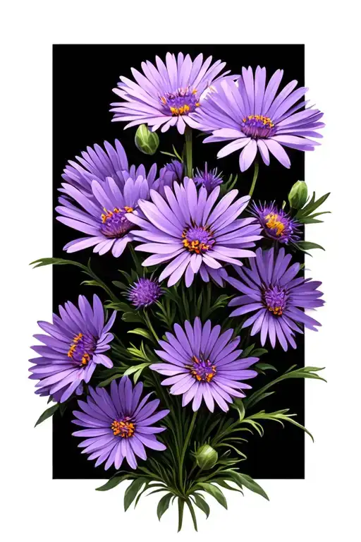 Purple Aster Flower Bouquet