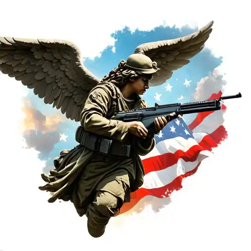 Military Memorial With Angel