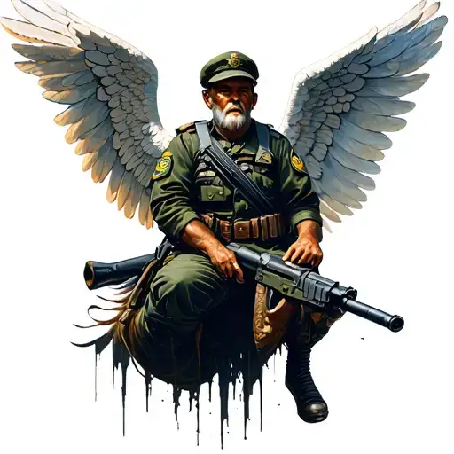 Military Memorial With Angel