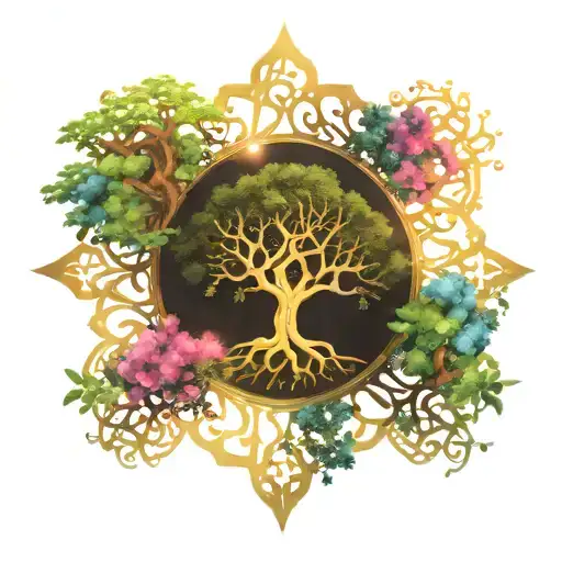 Kabbalah Tree Of Life Mystical Psychedelic Digital