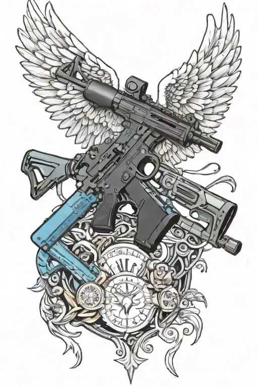 Arc Angel Wings Holding Ar 15 Rifle