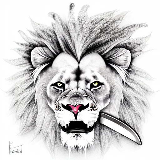 Lion With Knife
