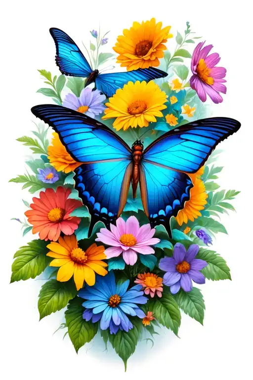 Butterflies Flowers Growing