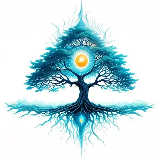 Tree Of Life Surrounded By Electromagnetic Field Transformed