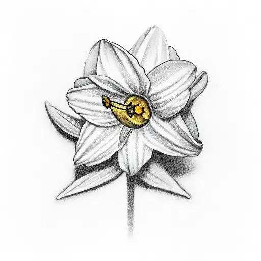 Daffodil Flower Wearing A Crown